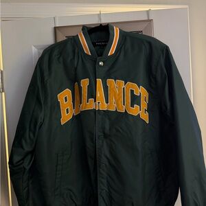 PacSun Dark Green Varsity Jacket with Yellow Lettering